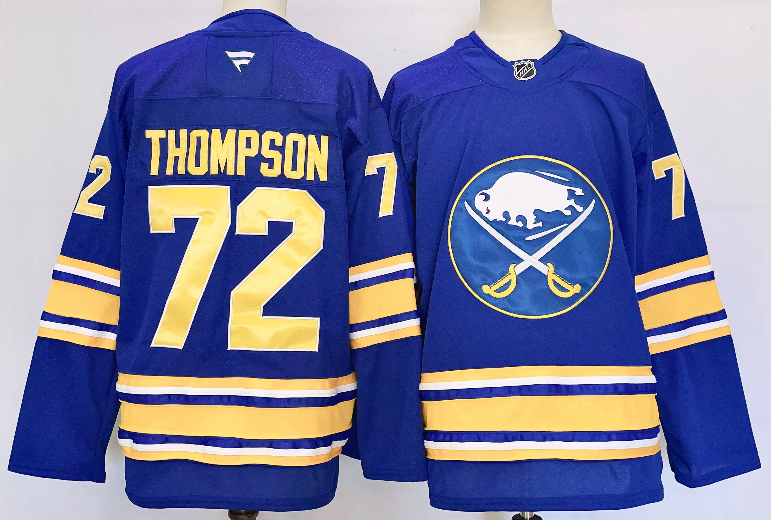 Men Buffalo Sabres #72 Thompson Blue 2025 Home Premier Player NHL Jersey